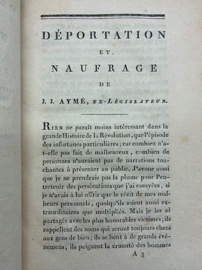 [GUYANE - BAGNE]AYMÉ, Jean-Jacques. Déportation...