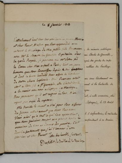 [MANUSCRIPT - NAPOLEON] GAUVILLE, Adolphe...
