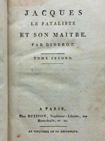 DIDEROT, Denis. Jacques le fataliste et son...