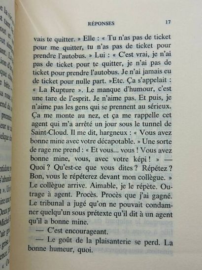 SAGAN, Françoise. Réponses.1954-1974.

Bel...