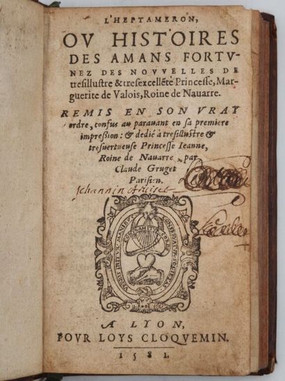 MARGUERITE OF ANGOULEME. The Heptameron,...