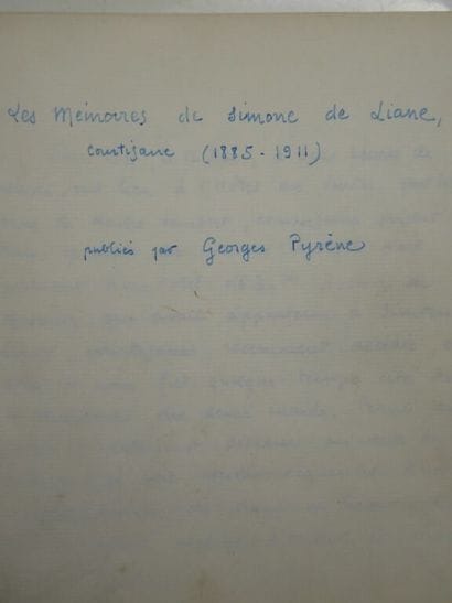 [MANUSCRIPT - SABATIER] PYRÈNE, Georges....