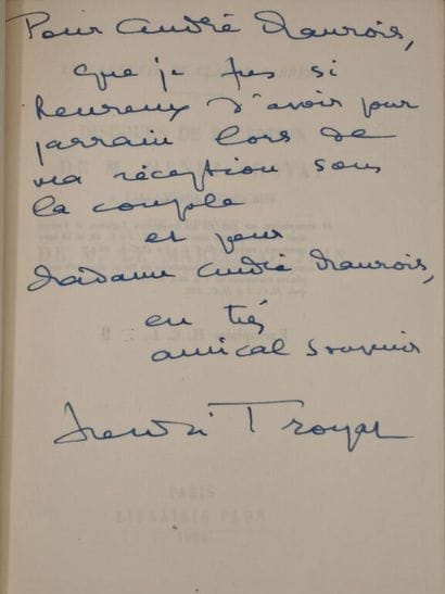 TROYAT, Henri. Discours de réception de M....