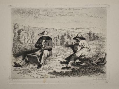 HENRIET, Frédéric. Le Paysagiste aux champs....