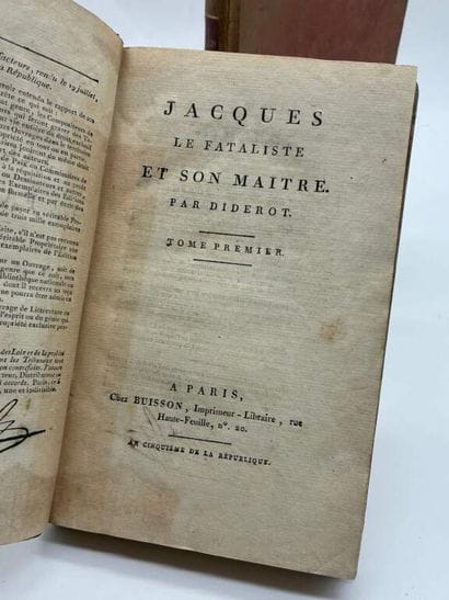 DIDEROT, Denis. Jacques le fataliste et son...
