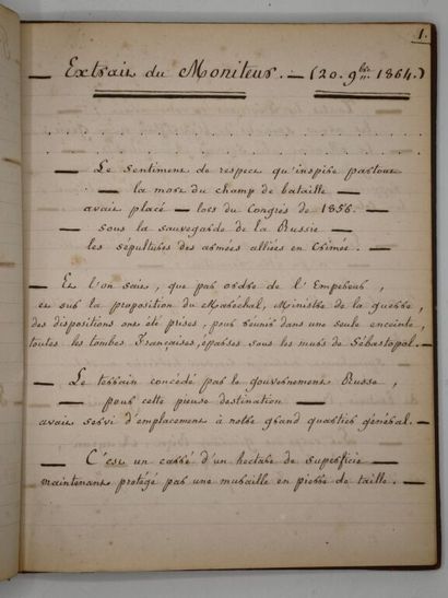 [MANUSCRIPT - CRIMEAN WAR] MÈZIÈRES, J. de....
