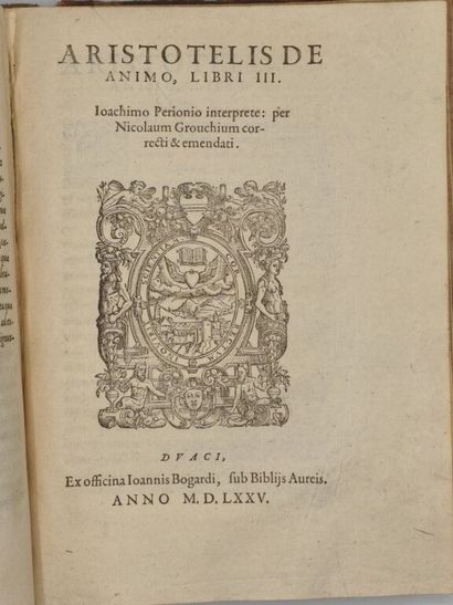 ARISTOTE - BUISSERET, Hugues. Recueil de...