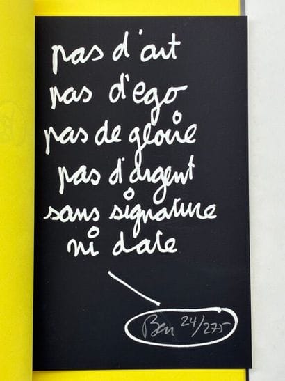 BEN. Manifeste d'Art Total.

Première édition...