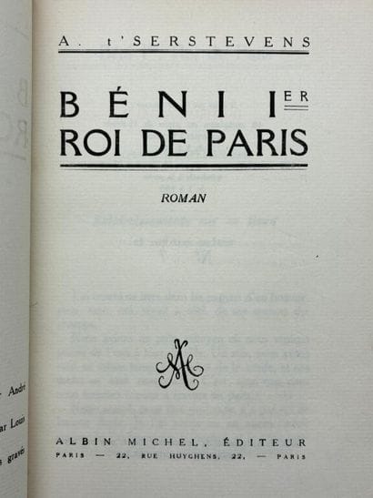 T'SERSTEVENS, Albert. Béni 1er, roi de Paris.

Très...