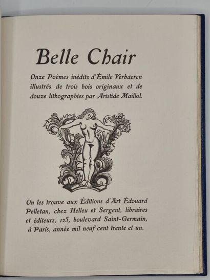 VERHAEREN, Émile et MAILLOL, Aristide. Belle...