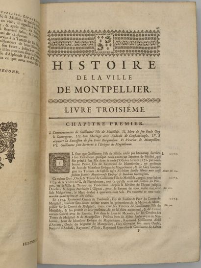 [MONTPELLIER] AIGREFEUILLE, Charles d'. Histoire...