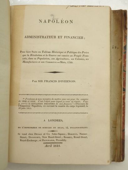 [NAPOLÉON]IVERNOIS, Francis d'. Recueil de...
