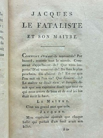 DIDEROT, Denis. Jacques le fataliste et son...