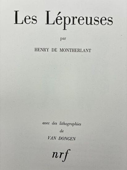 VAN DONGEN, Kees et MONTHERLANT, Henry de....