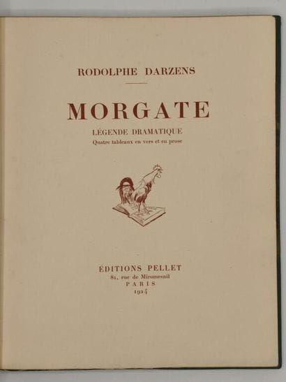 DARZENS, Rodolphe. Morgate. Légende dramatique....