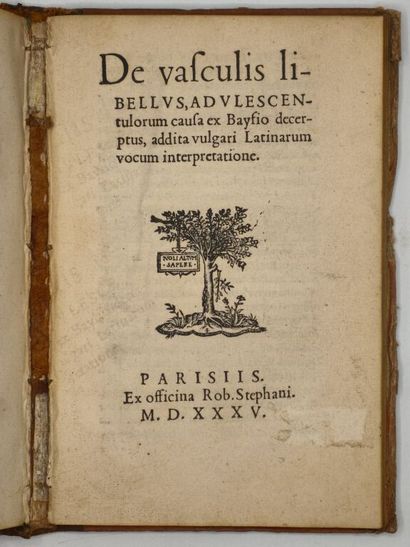 [ESTIENNE, Charles]. De vasculis libellus...
