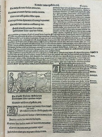 OVIDE. Epistole Ovidii cum commento. Publii...