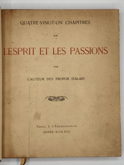ALAIN, Émile-Auguste Chartier dit. Quatre-vingt-un...