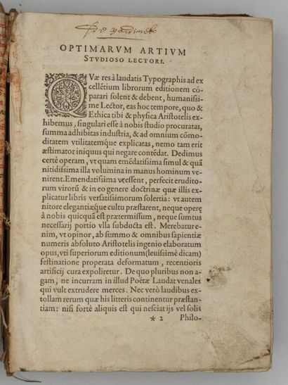 ARISTOTE - BUISSERET, Hugues. Recueil de...