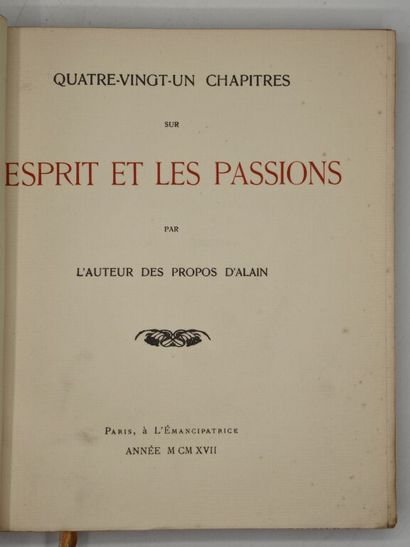 ALAIN, Émile-Auguste Chartier dit. Quatre-vingt-un...