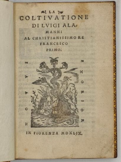 [AGRICULTURE]ALAMANNI, Luigi. La Coltivatione.

Deuxième...