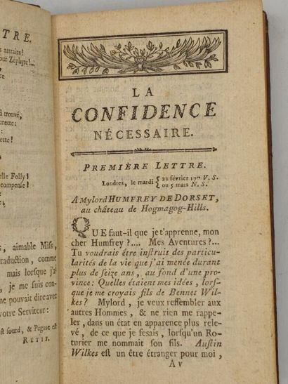 RÉTIF DE LA BRETONNE, Nicolas-Edme. La Confidence...
