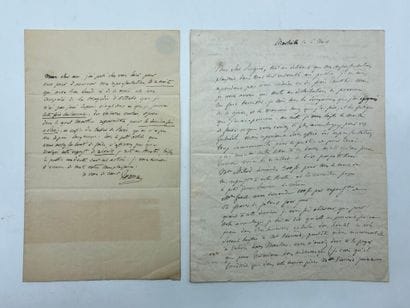 TALMA, François-Joseph. Ensemble de 2 lettres...