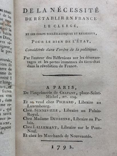 [RÉVOLUTION FRANÇAISE]. « L'Écriture Sainte...