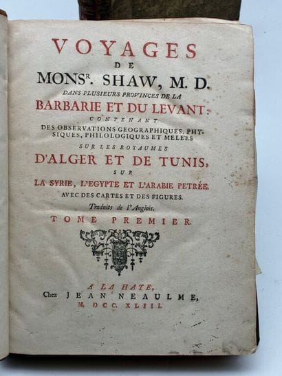 [AFRIQUE DU NORD] SHAW, Thomas. Voyages de...