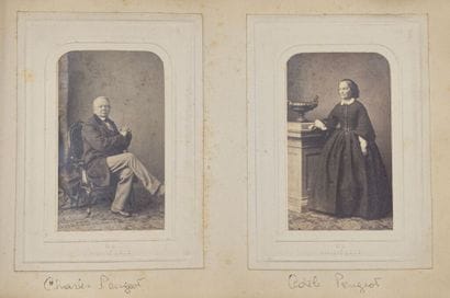 [PEUGEOT]. Album de 49 portraits photographiques...