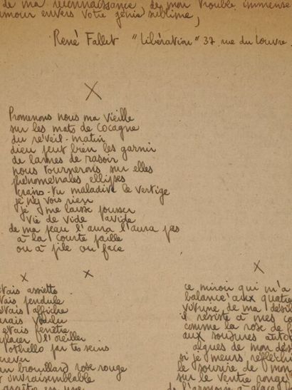 FALLET, René. Lettre autographe signée adressée...