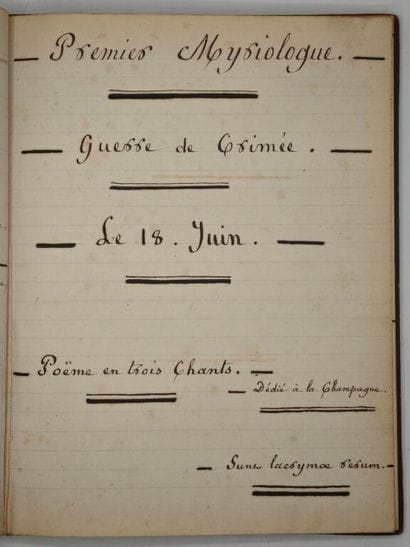 [MANUSCRIPT - CRIMEAN WAR] MÈZIÈRES, J. de....
