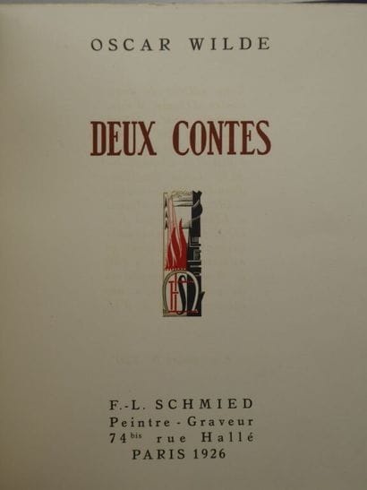 SCHMIED, François-Louis et WILDE, Oscar....