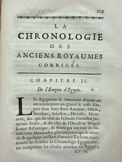 NEWTON, Isaac. La Chronologie des anciens...