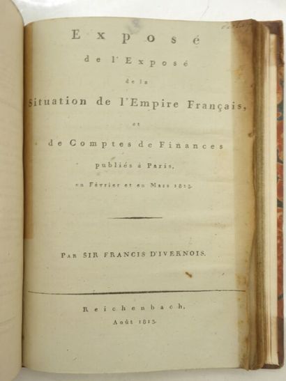 [NAPOLÉON]IVERNOIS, Francis d'. Recueil de...