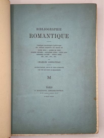 [BIBLIOPHILIE] ASSELINEAU, Charles. Bibliographie...