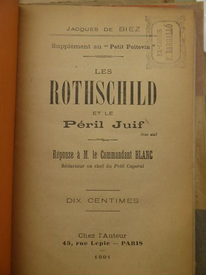 [PAMPHLETS - ROTHSCHILD]. Important dossier...