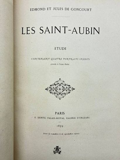 GONCOURT, Jules et Edmond de. L'Art du dix-huitième...