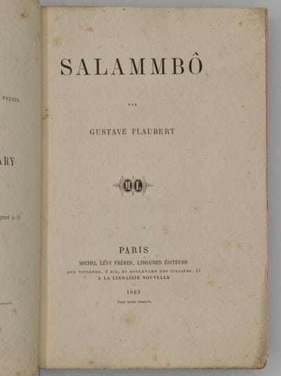 FLAUBERT, Gustave. Salammbô.

Édition originale...