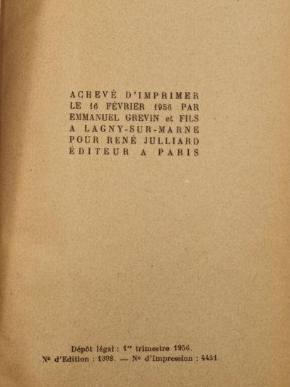 SAGAN, Françoise. Un certain sourire.

Exemplaire...