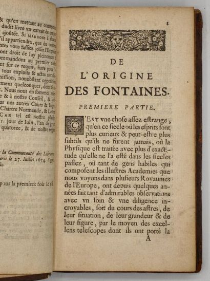 [PERRAULT, Pierre]. De l'origine des fontaines.

Édition...
