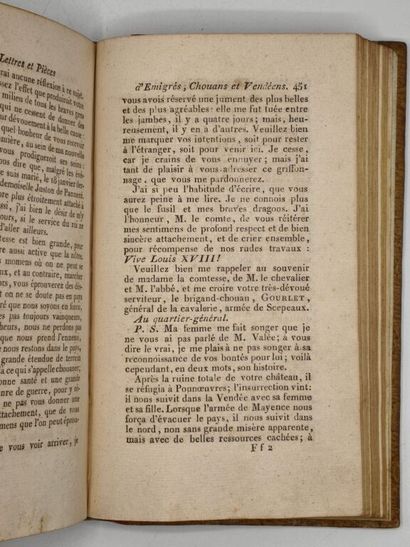 [VENDÉE]. Correspondance secrète de Charette,...
