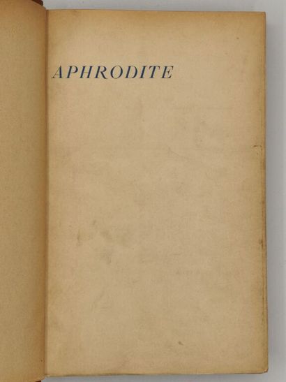 LOUŸS, Pierre. Aphrodite. Moeurs antiques.

A...