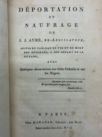 [GUYANE - BAGNE]AYMÉ, Jean-Jacques. Déportation...