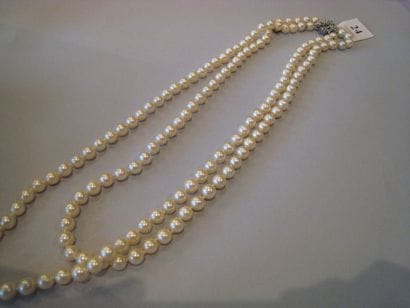 Collier de perles de culture deux rangs,...