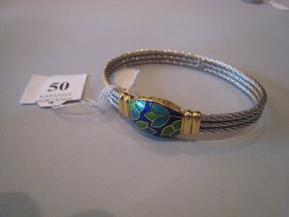 FRED.
Bracelet Force 10 en acier or et é...
