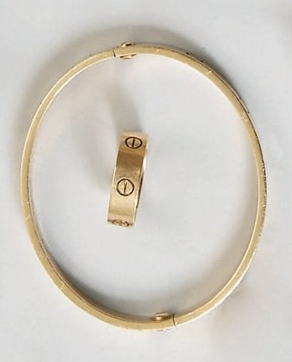 CARTIER
modèle LOVE Bracelet et bague