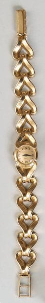 EGINE.
Montre bracelet de dame en or jaune,...