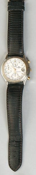 Bracelet-montre d'homme, en acier, formant...