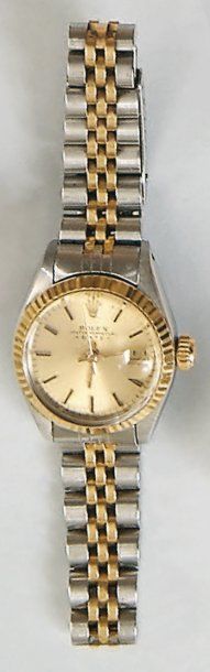 ROLEX.
Oyster perpetual date. Montre de dame...